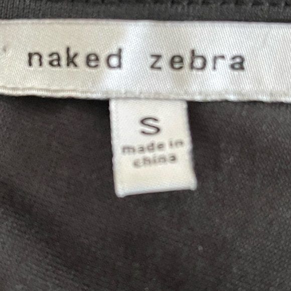 NAKED ZEBRA   Charcoal Gray L/S Tunic/Low Cowl Back & Cream Accents   Small - Picture 8 of 8